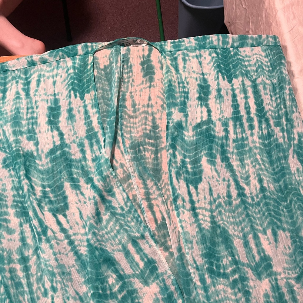 Green and White Tie-Dye cardigan